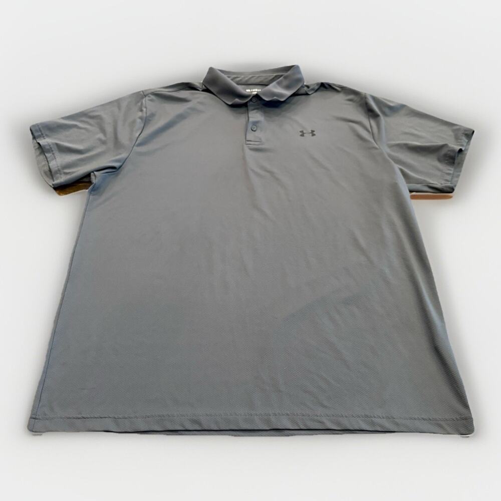 Under Armour Mens Gray 1/4 Button The Performance Polo Heat Gear Shirt Size XXL